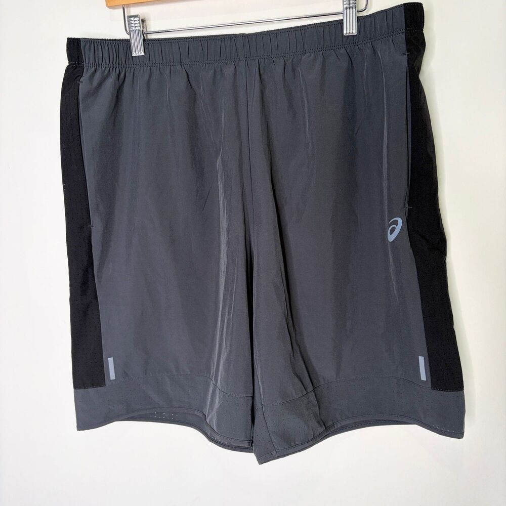 Asics Athletic Shorts Gray Pockets Stretch Lightweight Running Gym Men XL